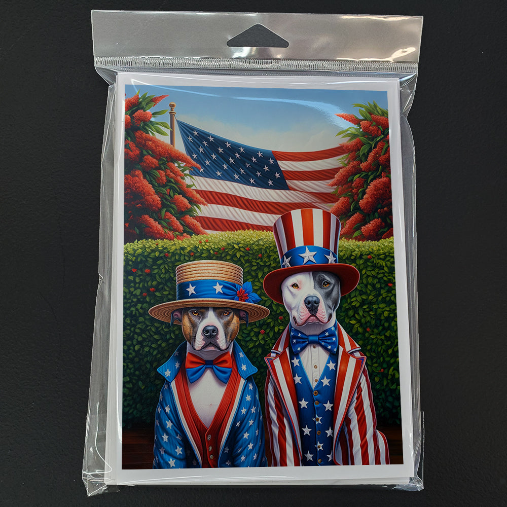 All American Pit Bull Terrier Greeting Cards Pack of 8