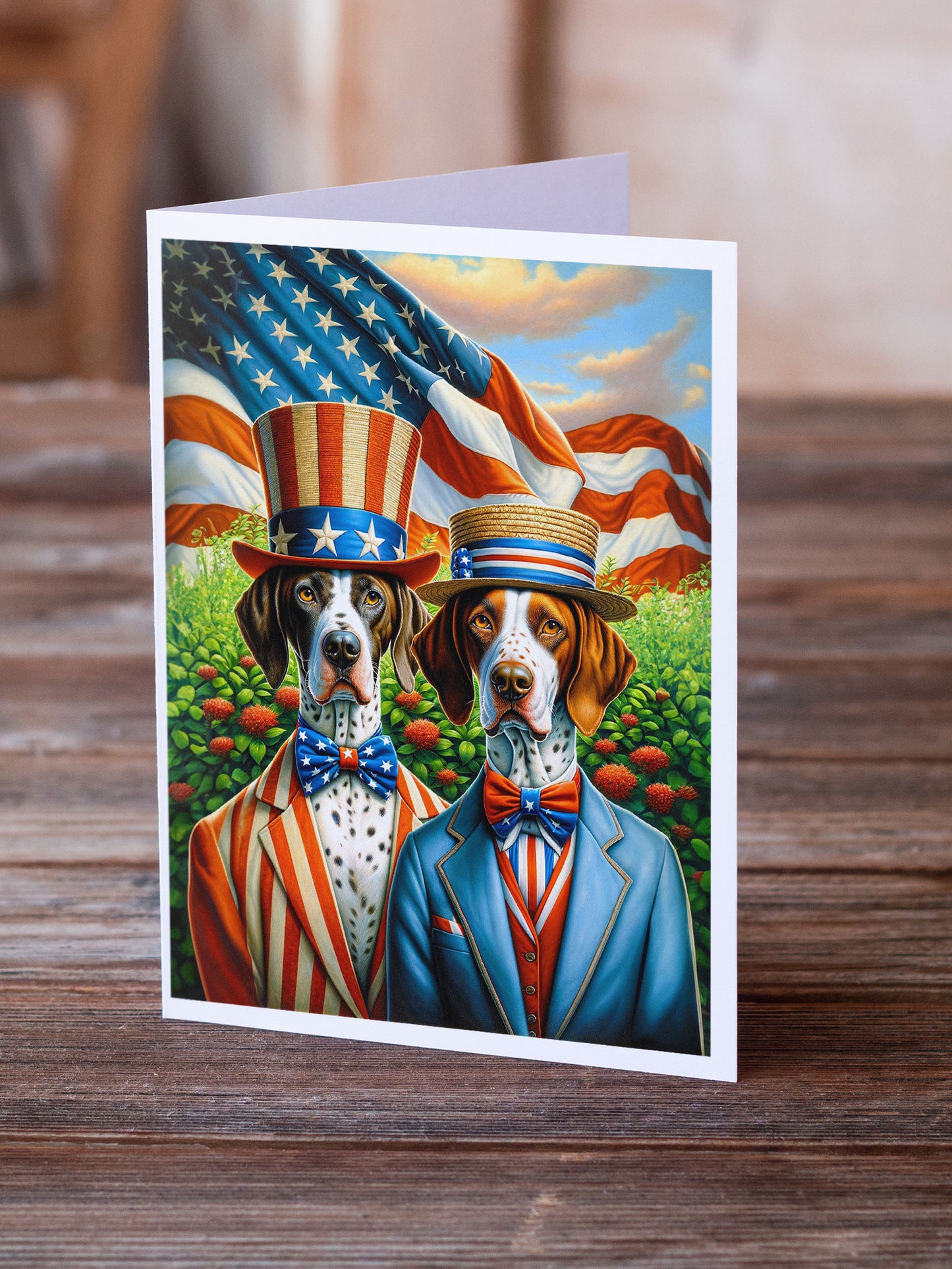 All American Pointer Greeting Cards Pack of 8