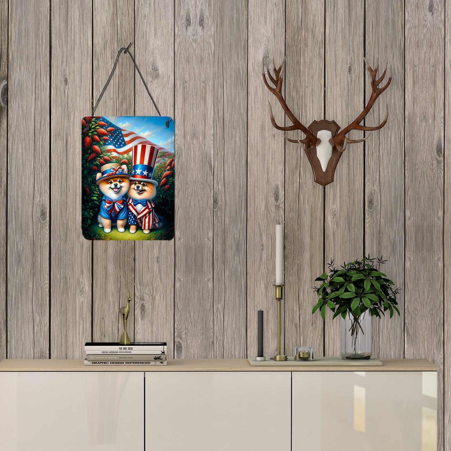 All American Pomeranian Wall or Door Hanging Prints