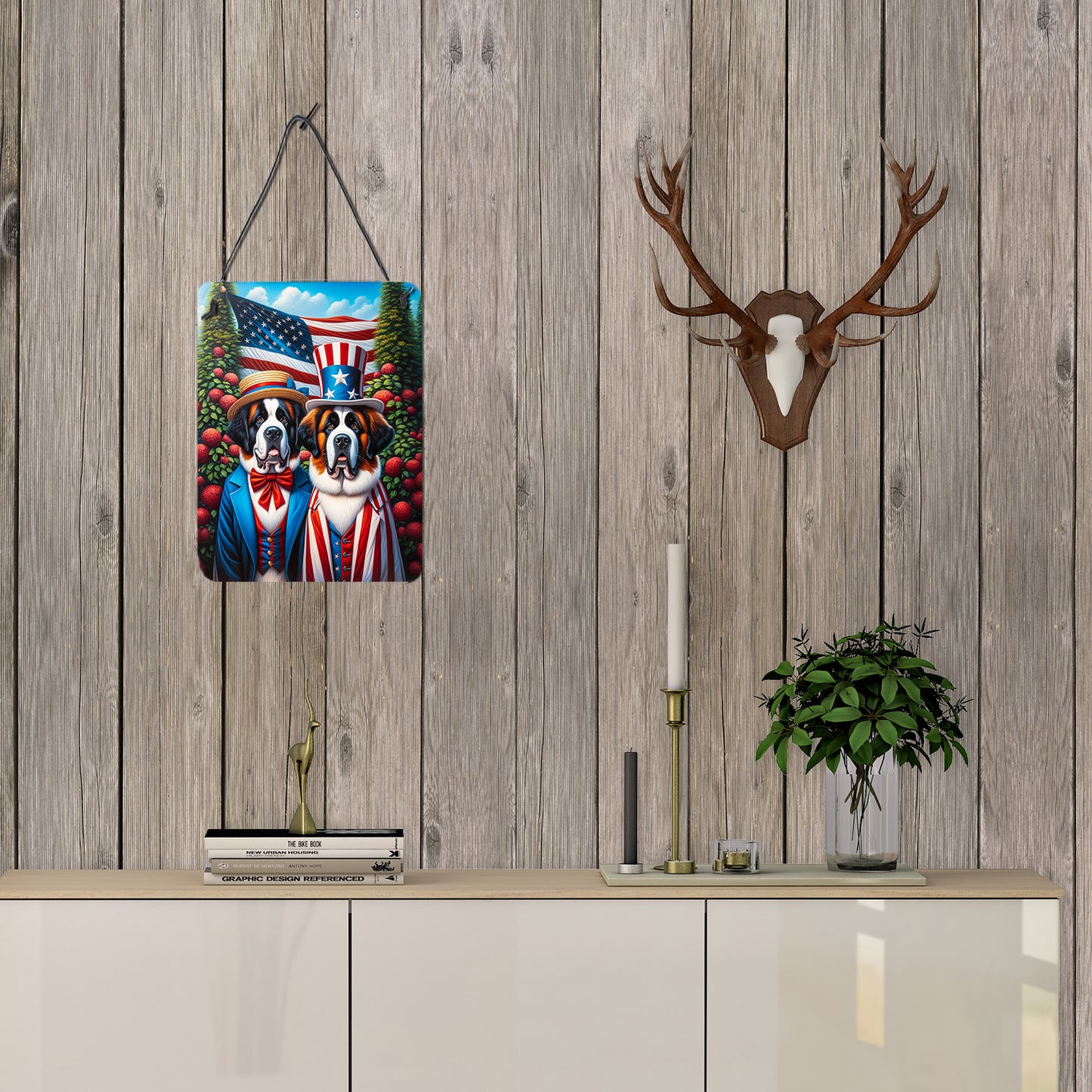 All American Saint Bernard Wall or Door Hanging Prints