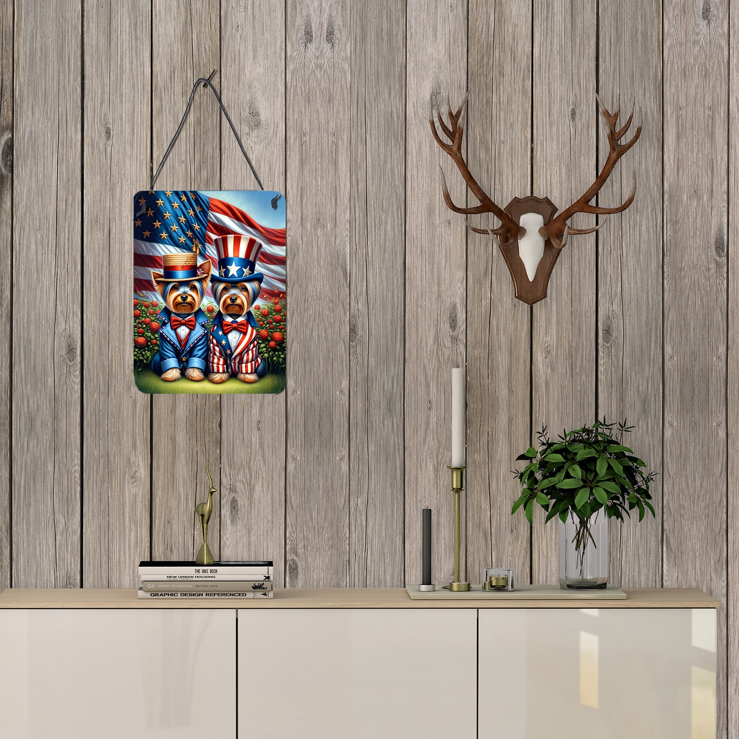 All American Yorkshire Terrier Wall or Door Hanging Prints