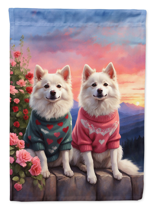 Buy this American Eskimo Two Hearts Garden Flag