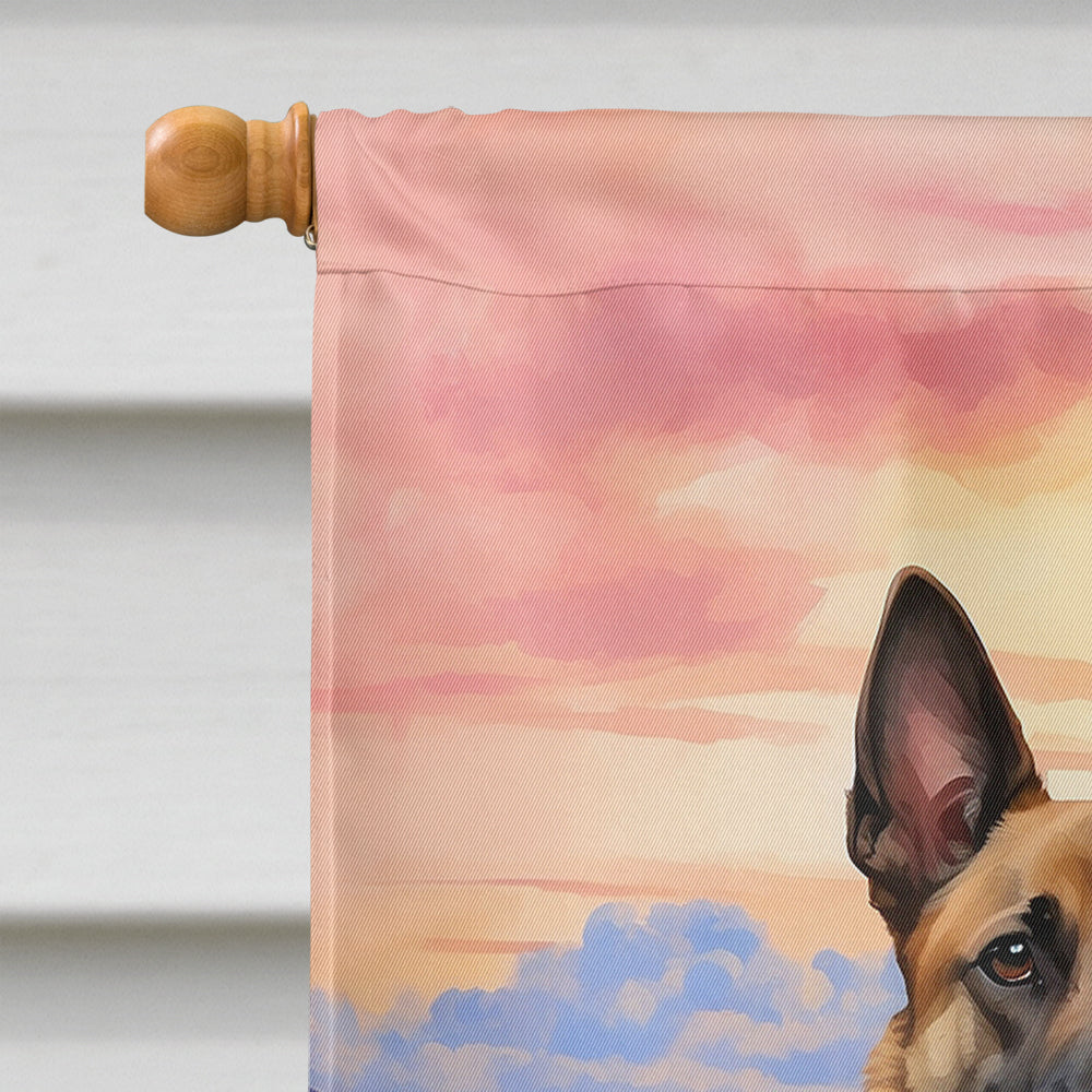 Belgian Malinois Two Hearts House Flag