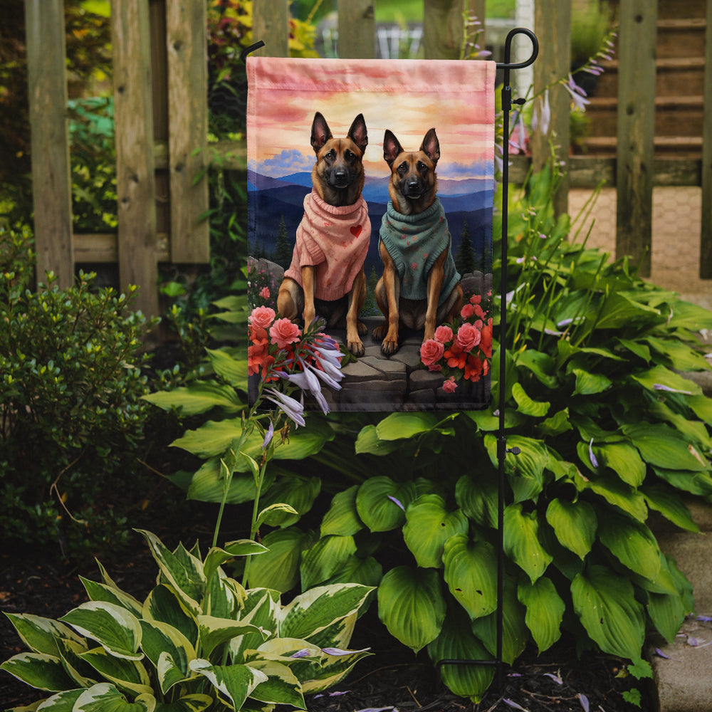 Belgian Malinois Two Hearts Garden Flag