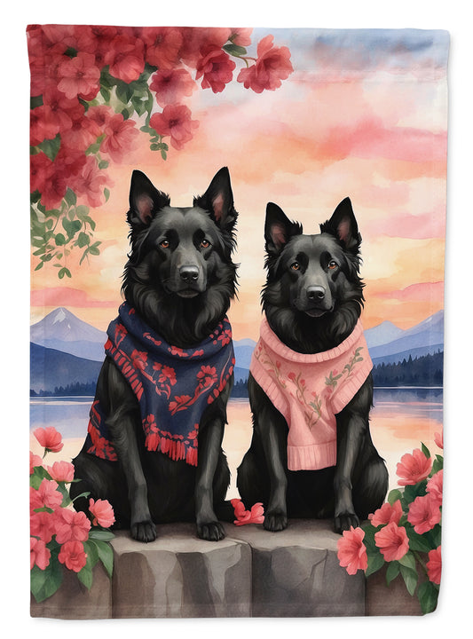 Buy this Belgian Sheepdog Two Hearts Garden Flag