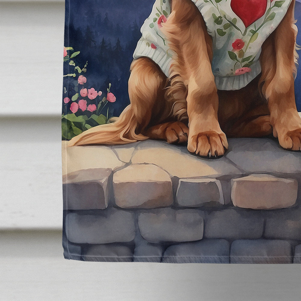 Cocker Spaniel Two Hearts House Flag