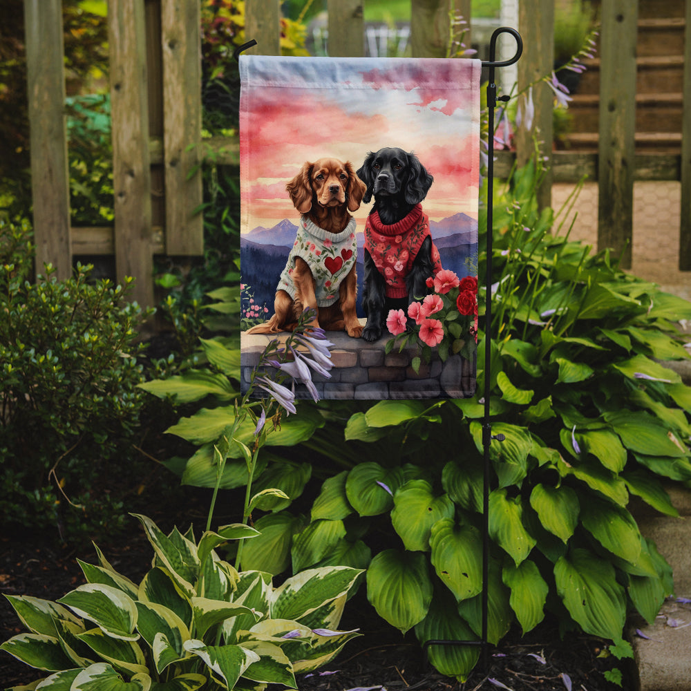 Cocker Spaniel Two Hearts Garden Flag