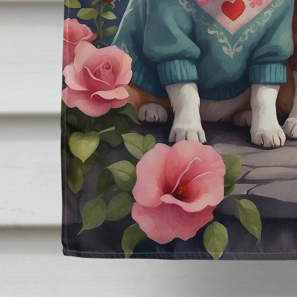 Corgi Two Hearts House Flag