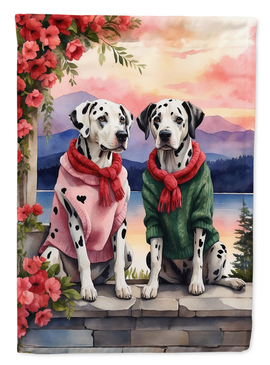 Buy this Dalmatian Two Hearts House Flag