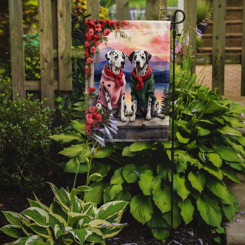 Dalmatian Two Hearts Garden Flag