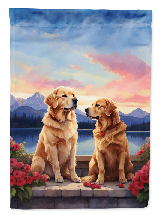 Buy this Golden Retriever Two Hearts Garden Flag