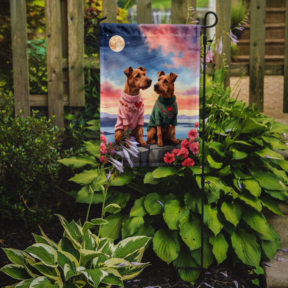 Irish Terrier Two Hearts Garden Flag