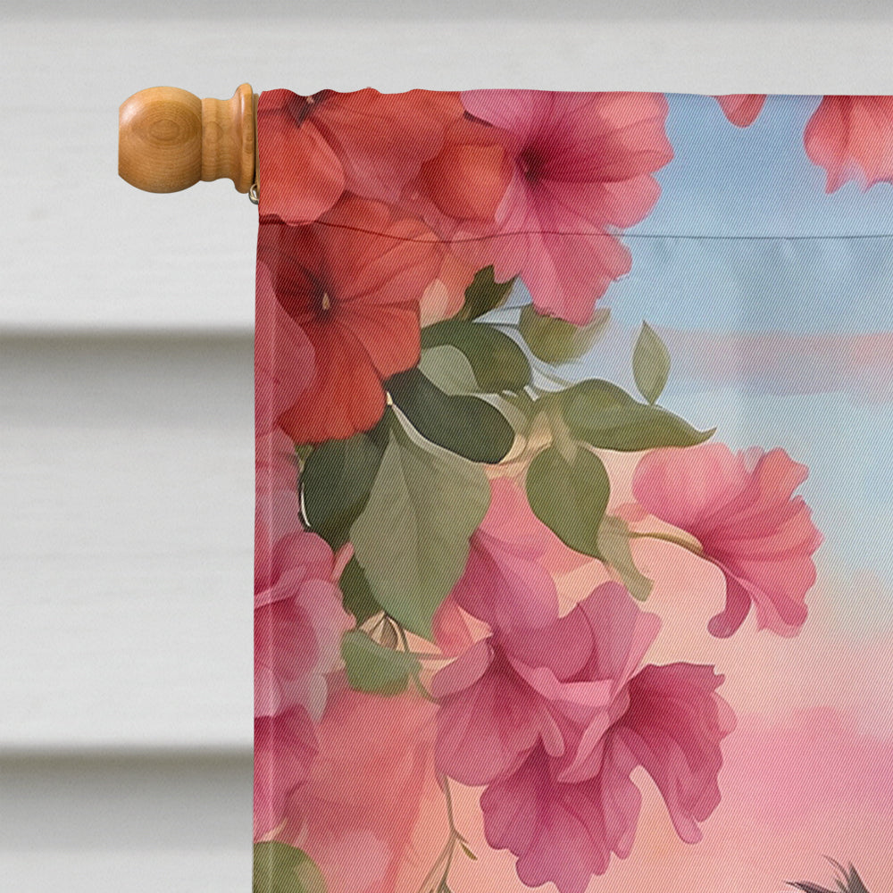 Japanese Chin Two Hearts House Flag