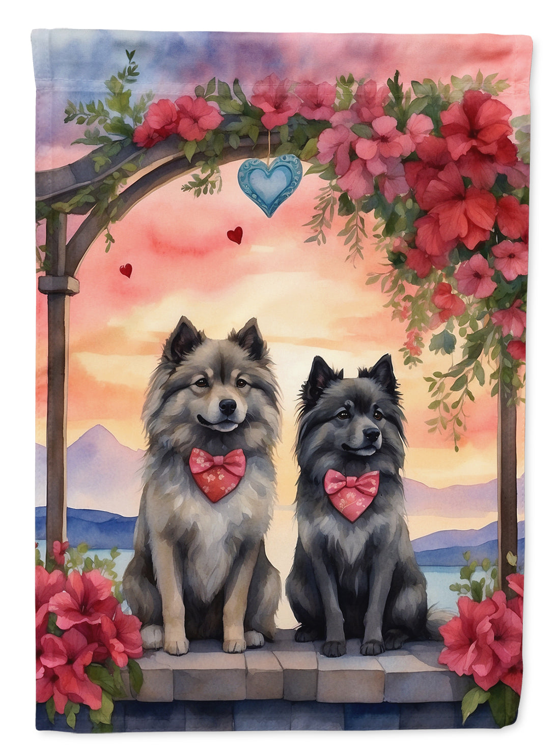 Buy this Keeshond Two Hearts Garden Flag