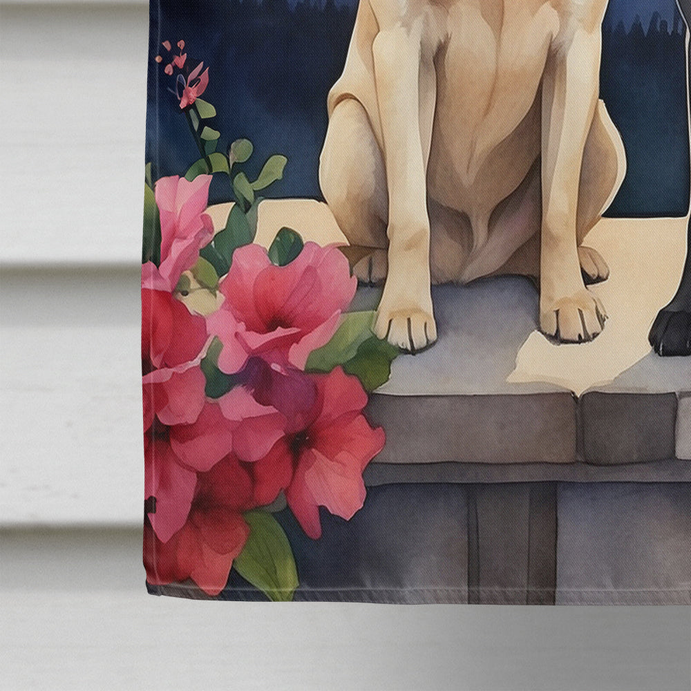 Labrador Retriever Two Hearts House Flag