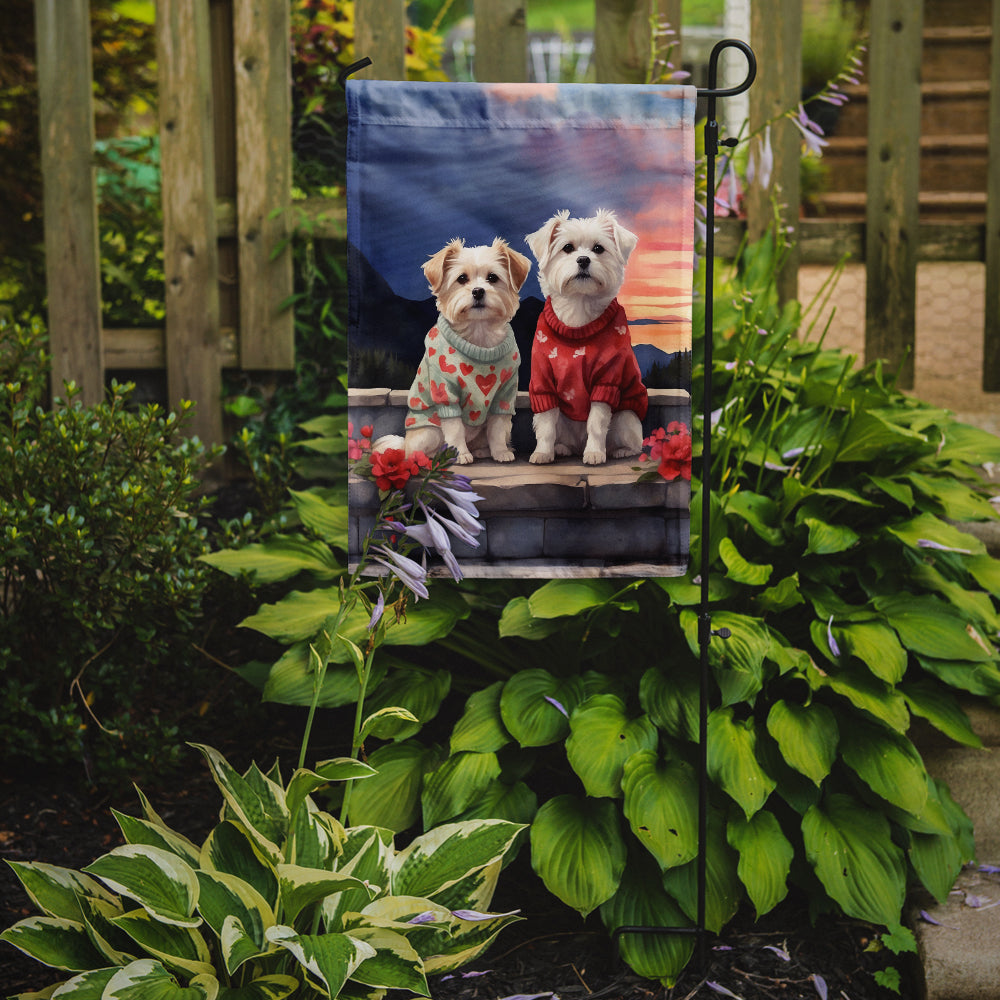 Maltese Two Hearts Garden Flag