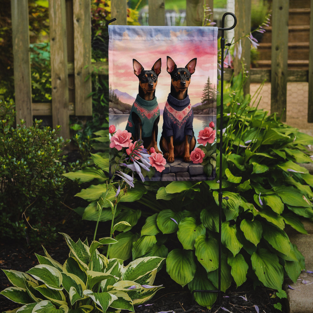 Manchester Terrier Two Hearts Garden Flag