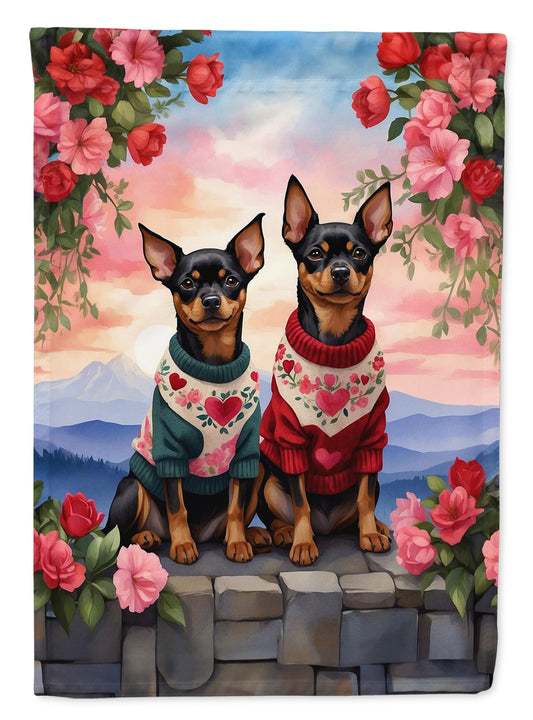 Buy this Miniature Pinscher Two Hearts House Flag