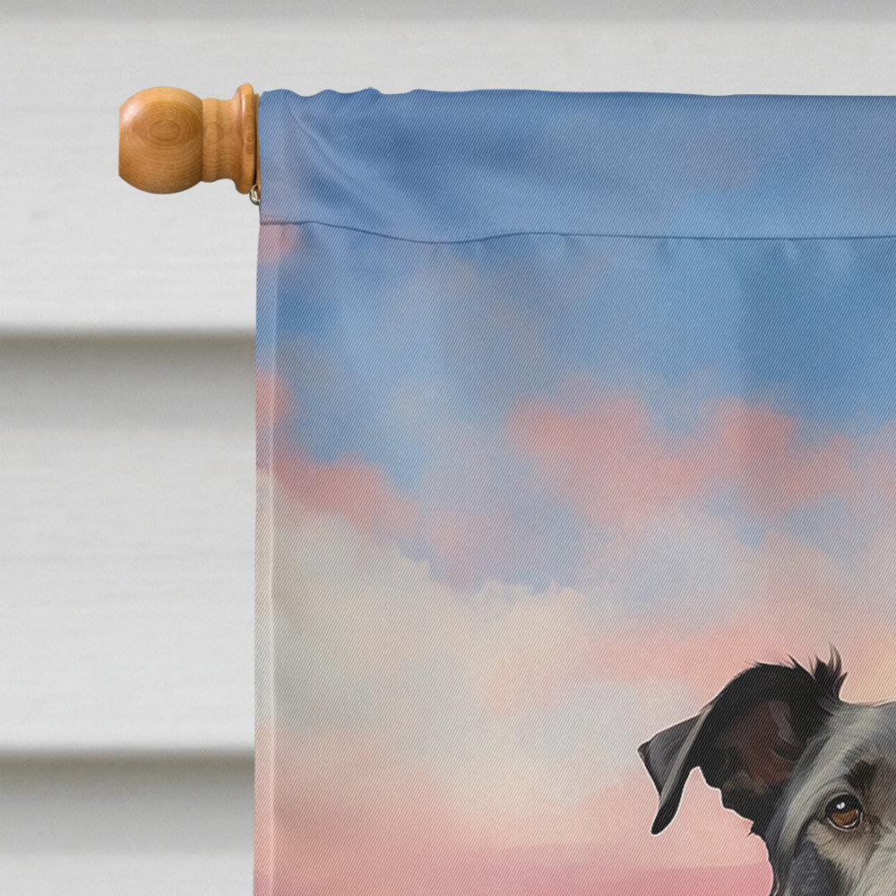 Scottish Deerhound Two Hearts House Flag