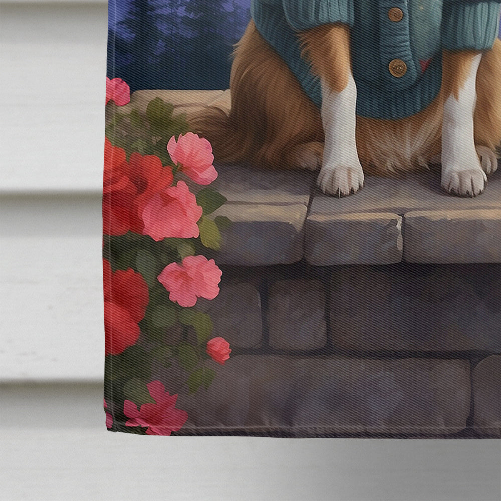 Sheltie Two Hearts House Flag