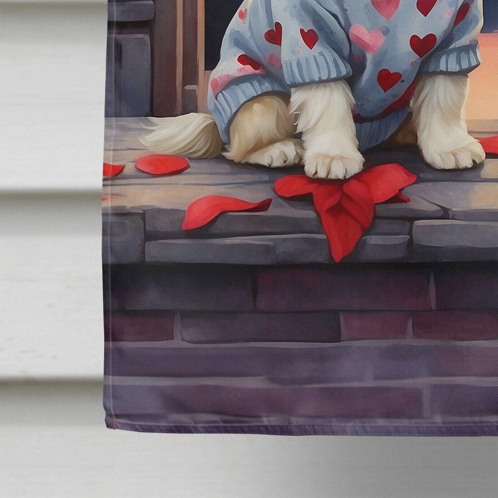 Shih Tzu Two Hearts House Flag
