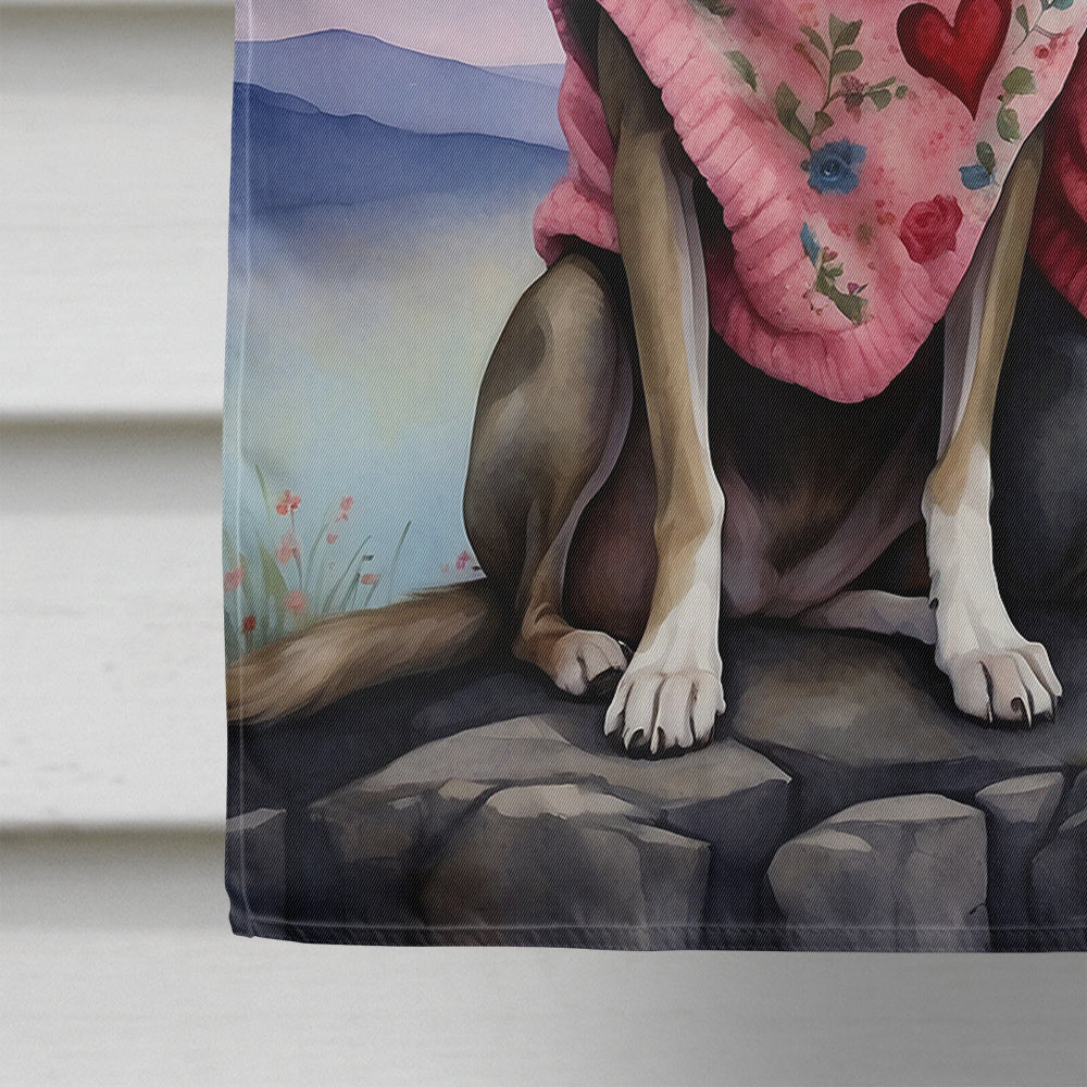 Whippet Two Hearts House Flag