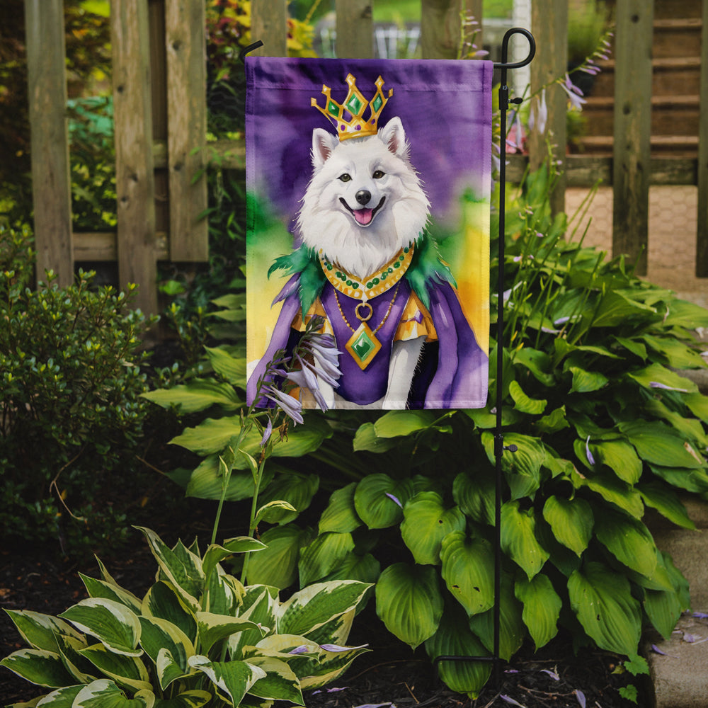 American Eskimo King of Mardi Gras Garden Flag