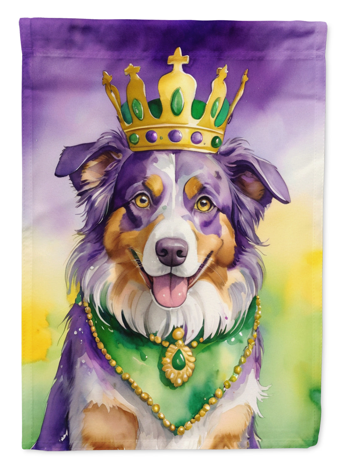 Buy this Australian Shepherd King of Mardi Gras House Flag