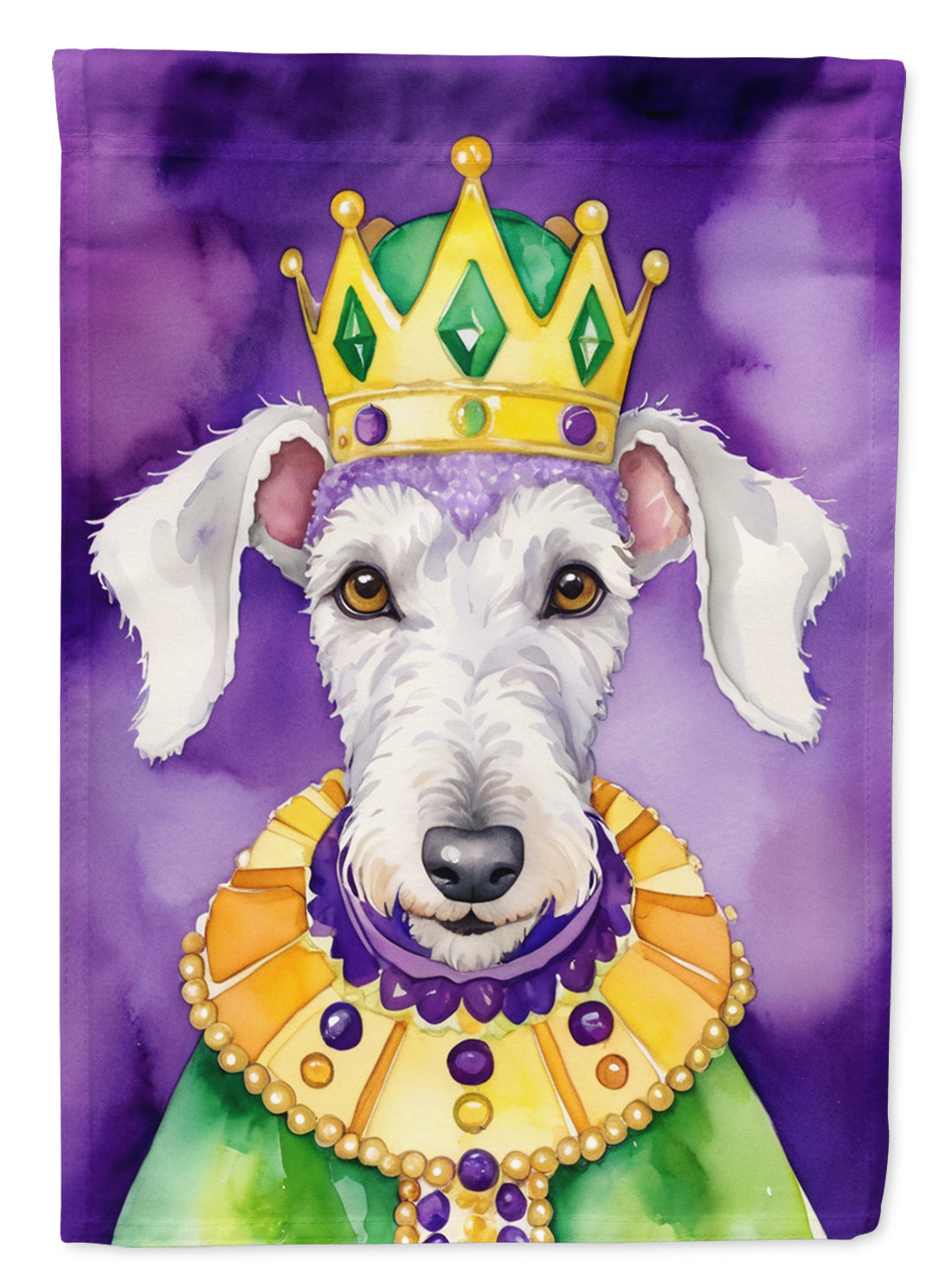 Buy this Bedlington Terrier King of Mardi Gras Garden Flag