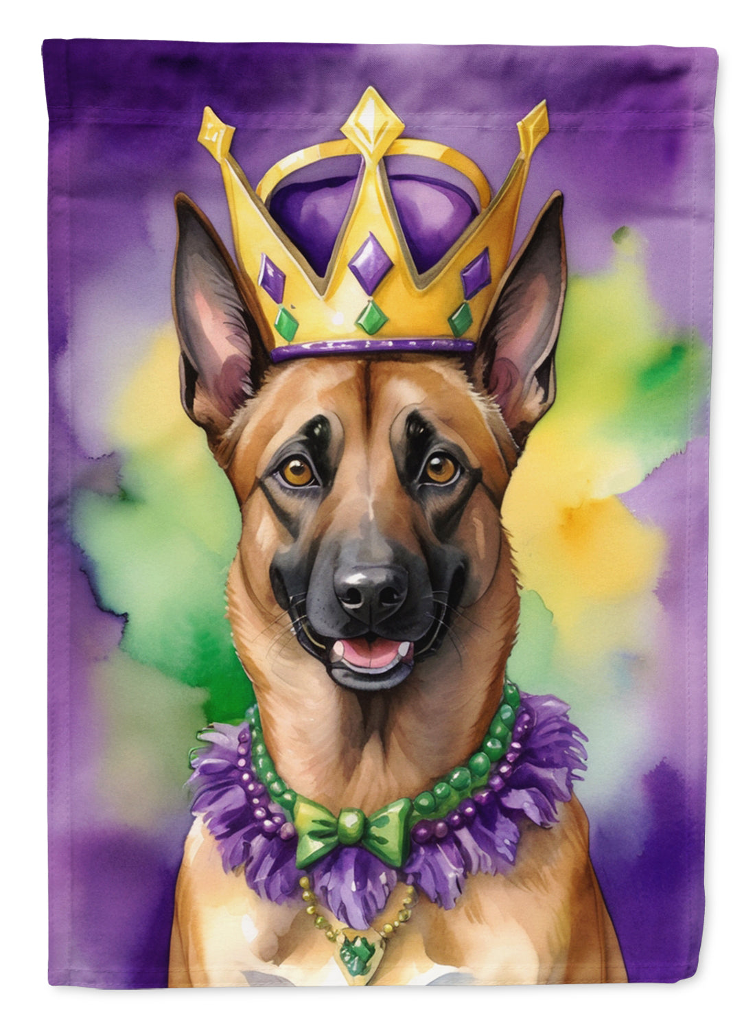 Buy this Belgian Malinois King of Mardi Gras House Flag