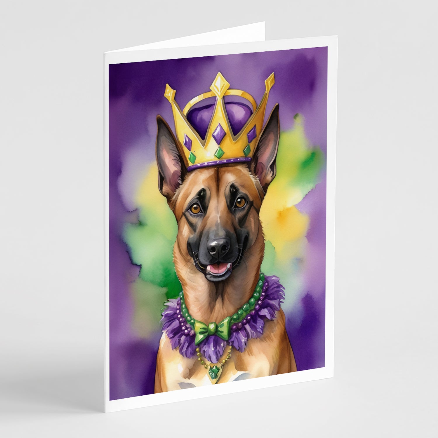 Buy this Belgian Malinois King of Mardi Gras Greeting Cards Pack of 8