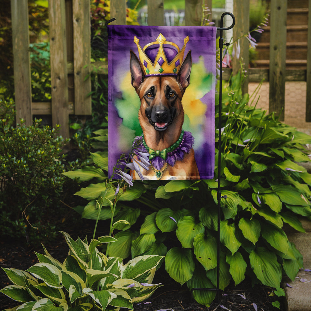 Belgian Malinois King of Mardi Gras Garden Flag