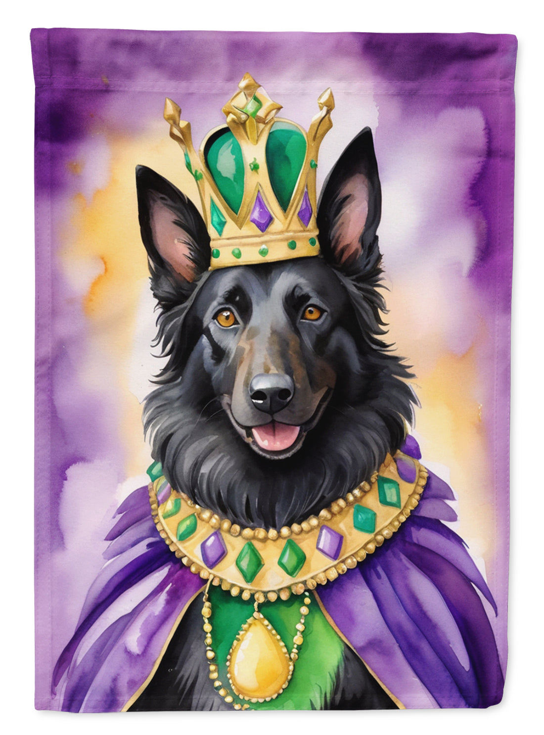Buy this Belgian Sheepdog King of Mardi Gras Garden Flag