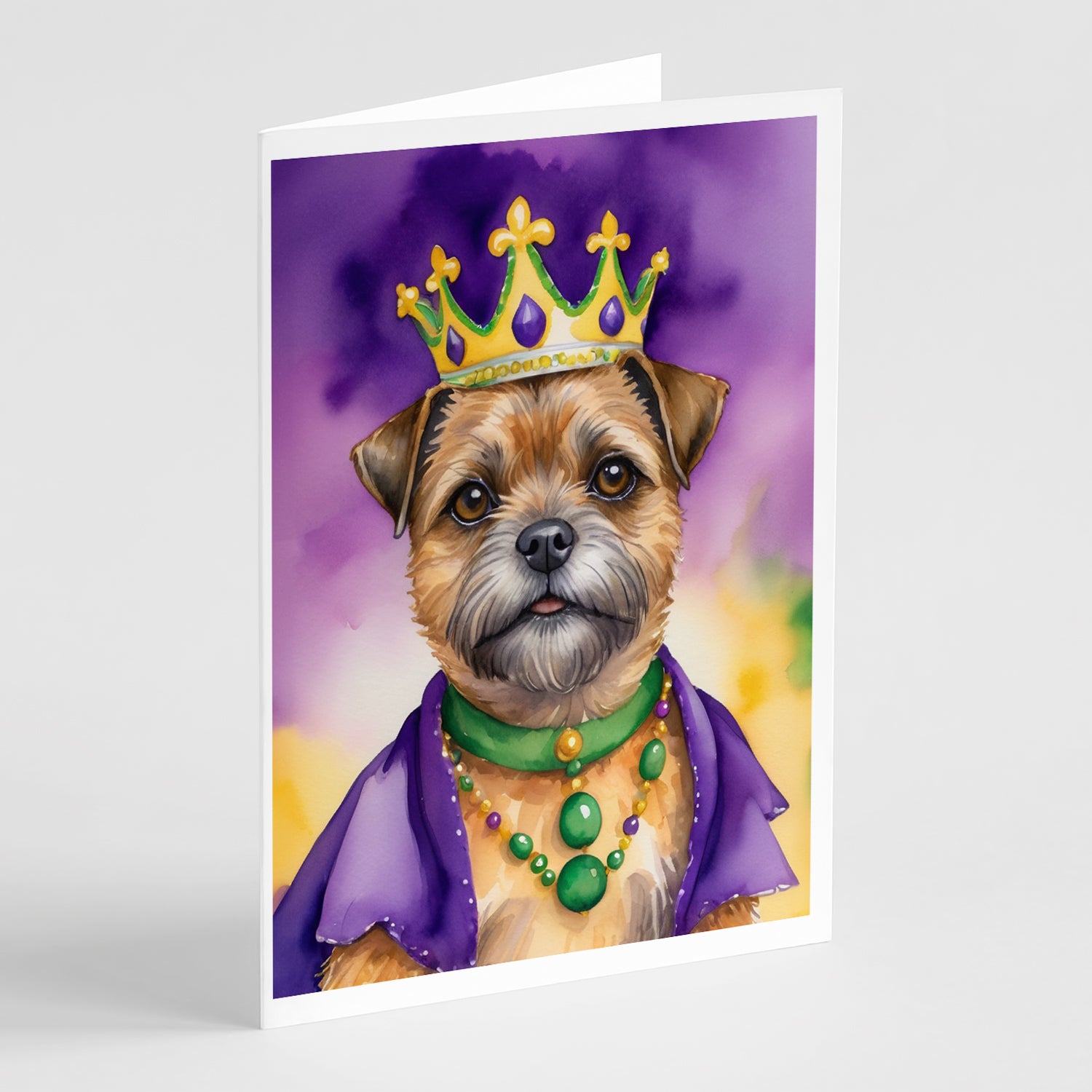 Buy this Border Terrier King of Mardi Gras Greeting Cards Pack of 8