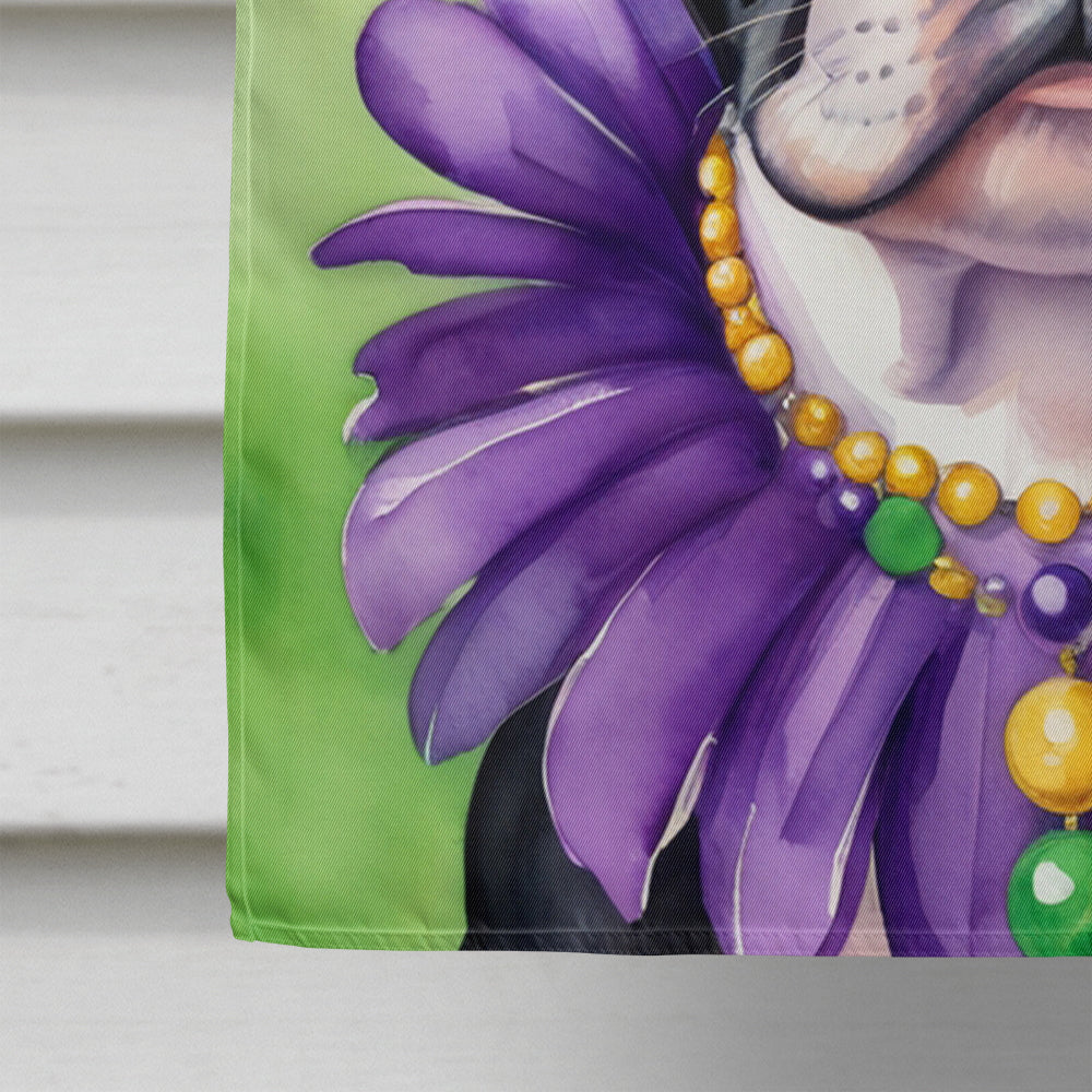 Boston Terrier King of Mardi Gras House Flag