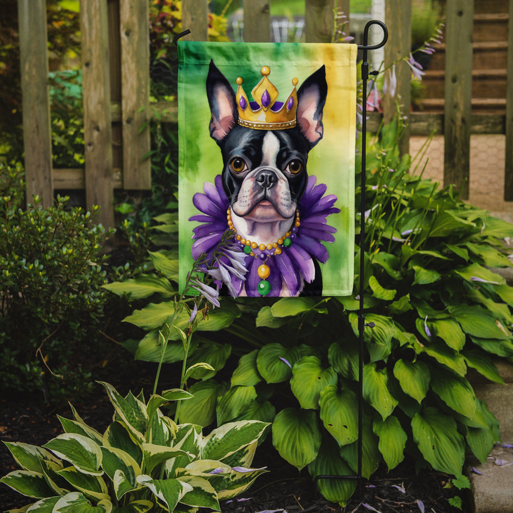 Boston Terrier King of Mardi Gras Garden Flag