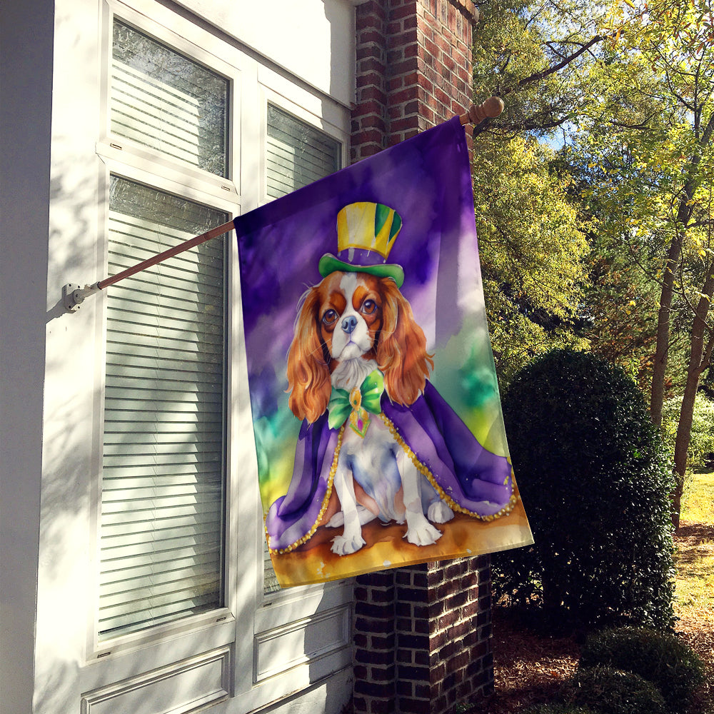 Cavalier Spaniel King of Mardi Gras House Flag