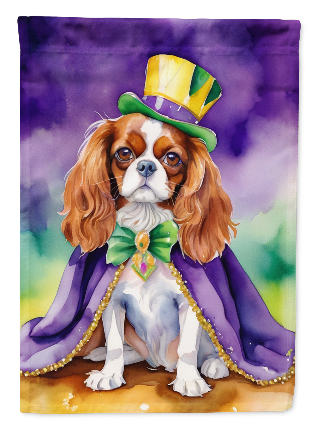 Buy this Cavalier Spaniel King of Mardi Gras Garden Flag