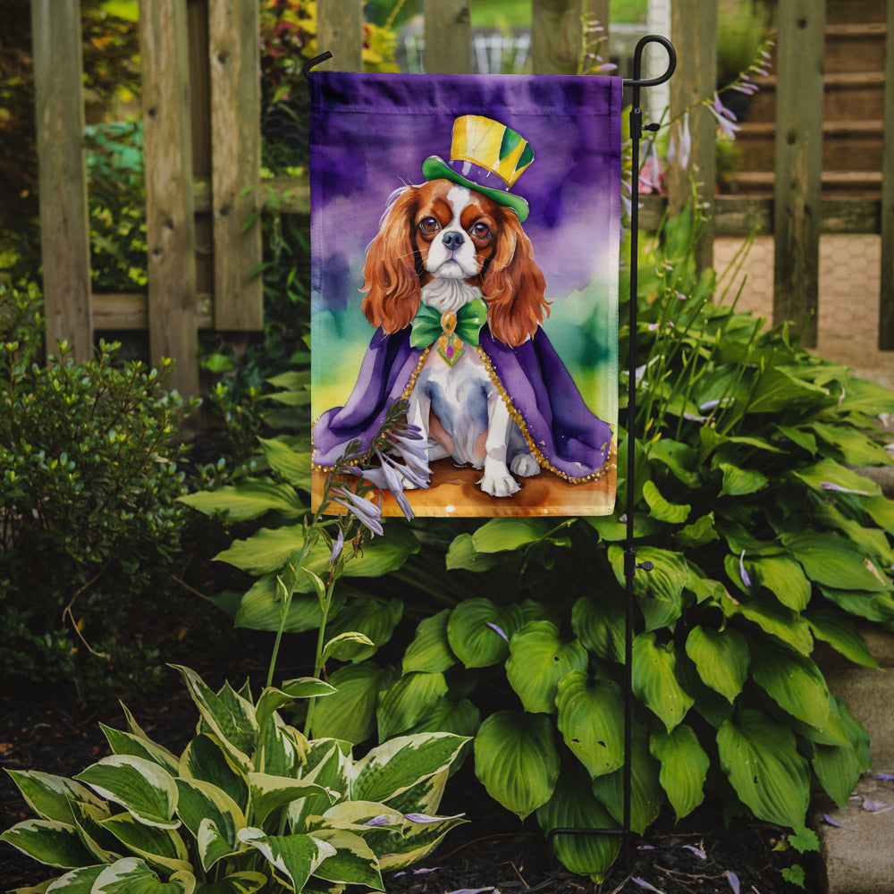 Cavalier Spaniel King of Mardi Gras Garden Flag