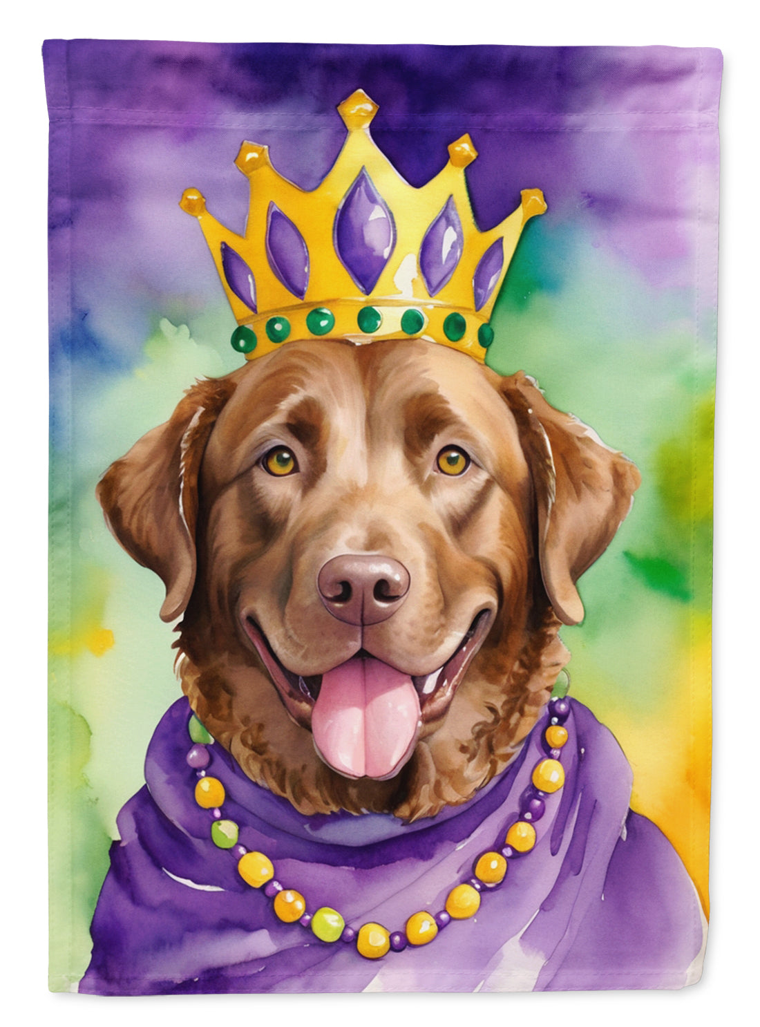 Buy this Chesapeake Bay Retriever King of Mardi Gras House Flag