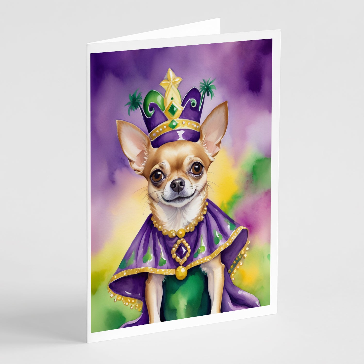 Buy this Chihuahua King of Mardi Gras Greeting Cards Pack of 8