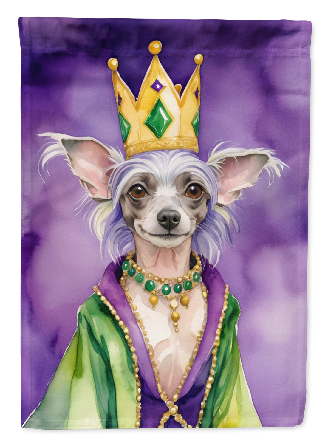 Buy this Chinese Crested King of Mardi Gras House Flag