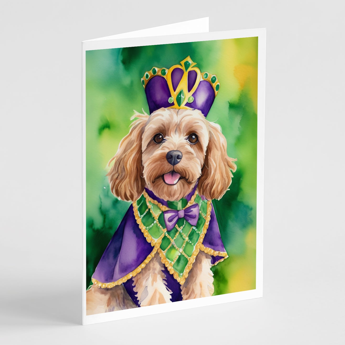 Buy this Cockapoo King of Mardi Gras Greeting Cards Pack of 8