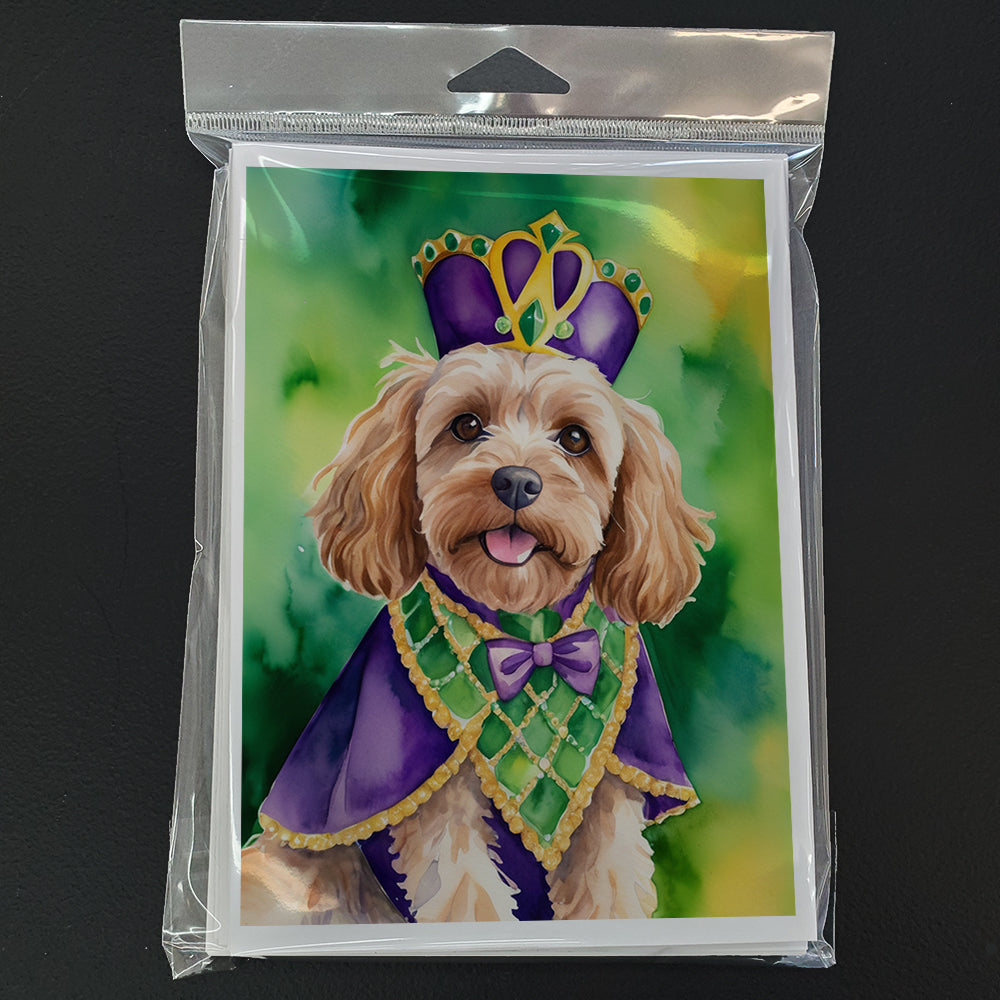 Cockapoo King of Mardi Gras Greeting Cards Pack of 8