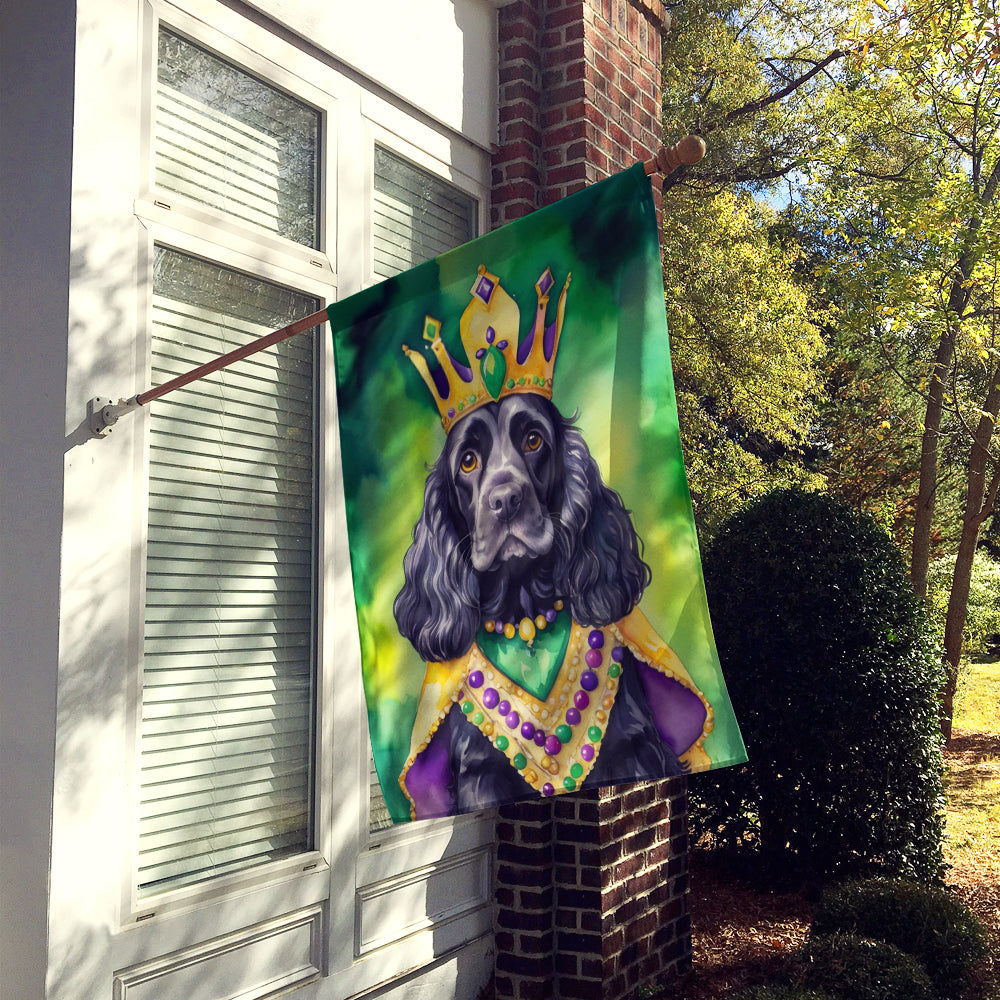 Cocker Spaniel King of Mardi Gras House Flag