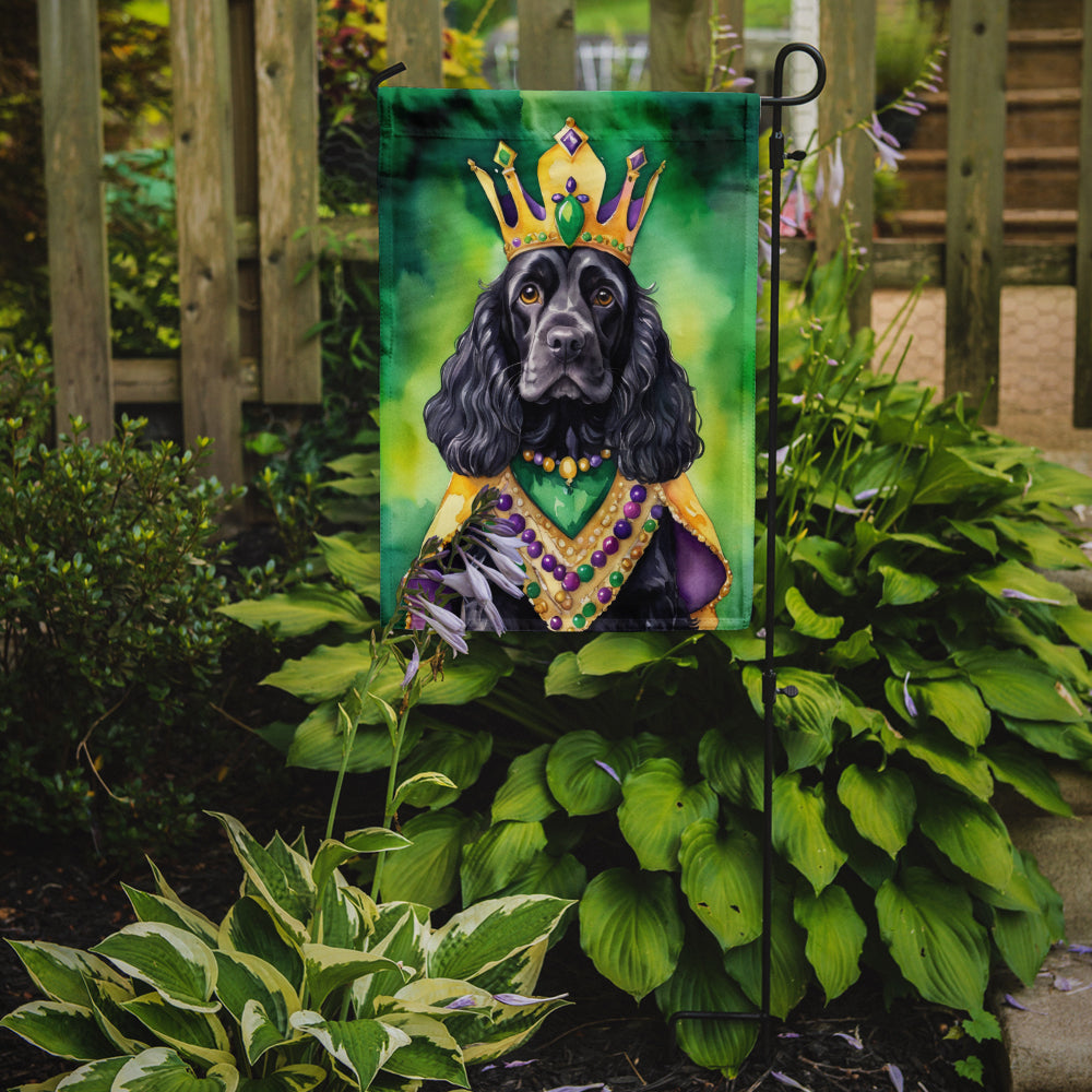 Cocker Spaniel King of Mardi Gras Garden Flag