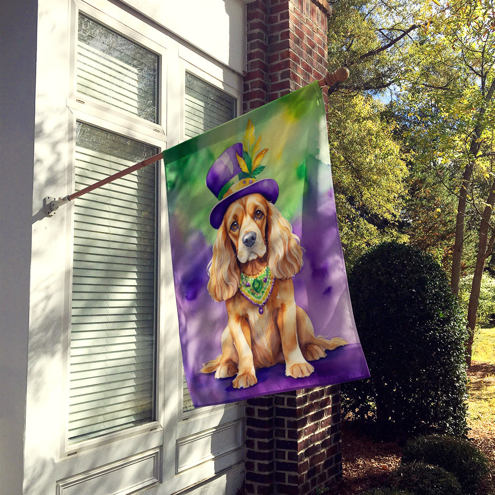 Cocker Spaniel King of Mardi Gras House Flag