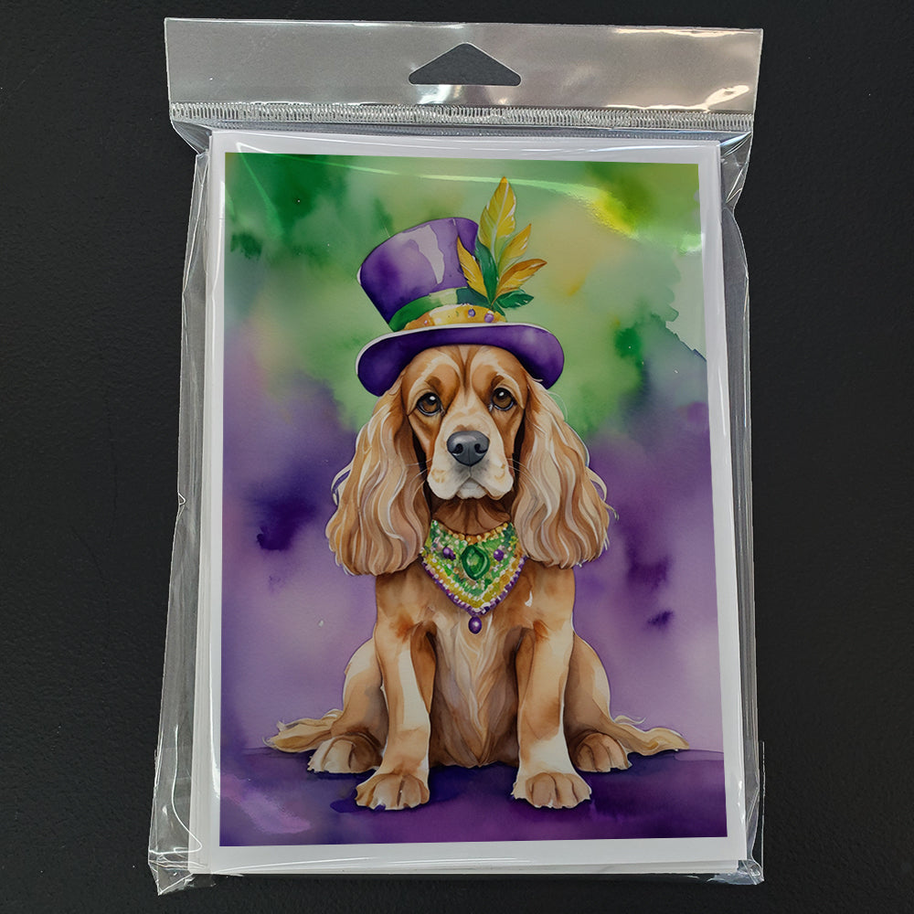 Cocker Spaniel King of Mardi Gras Greeting Cards Pack of 8