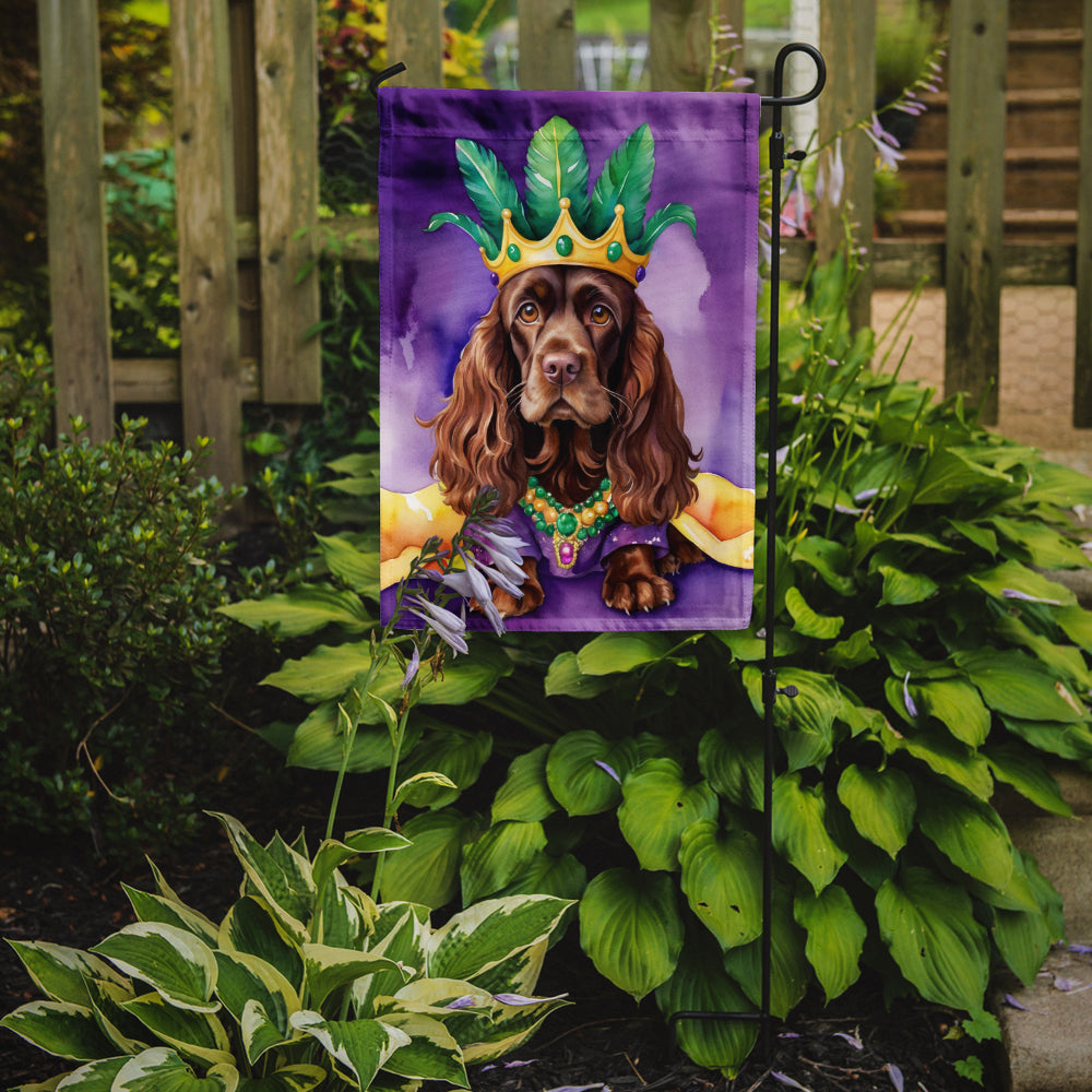 Cocker Spaniel King of Mardi Gras Garden Flag