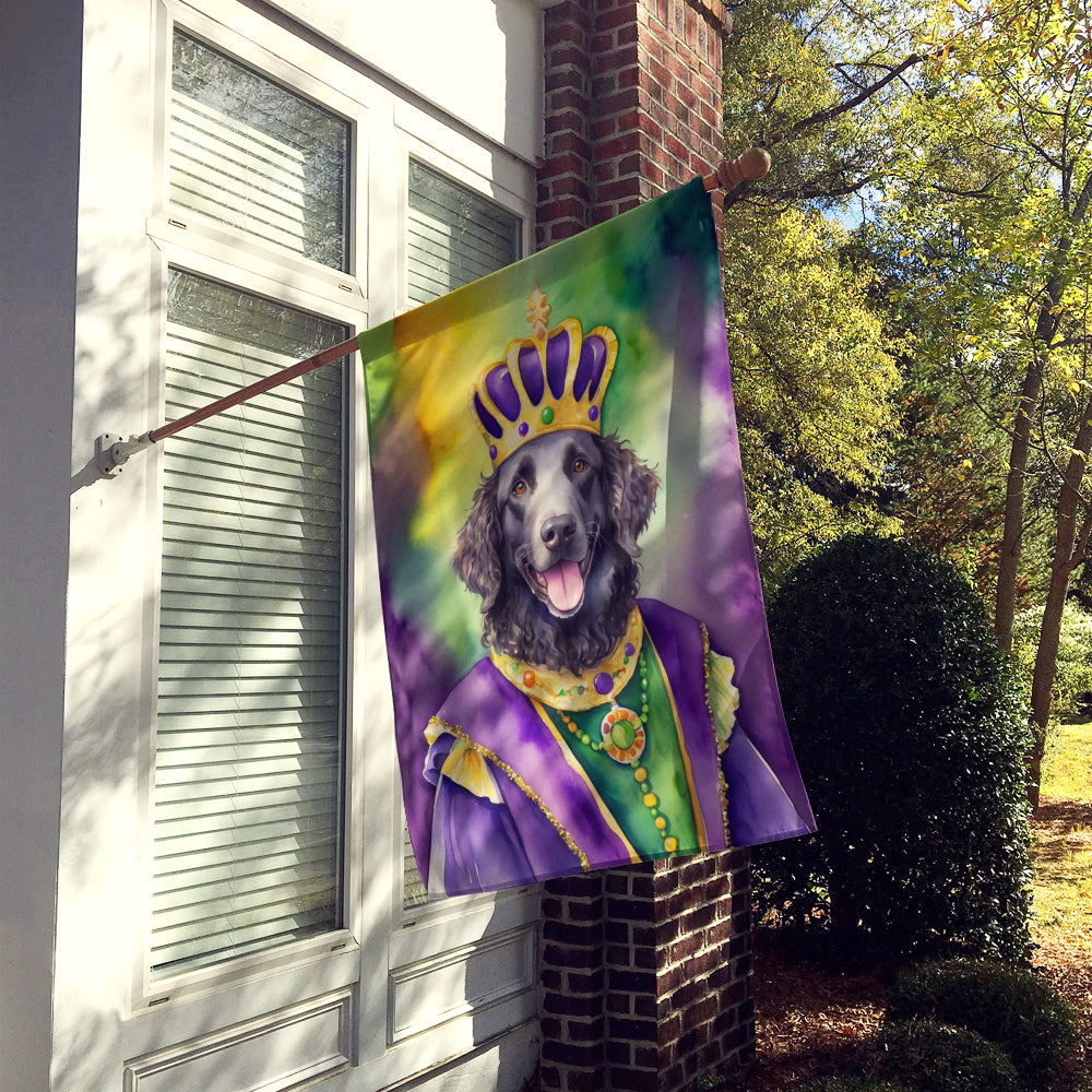 Curly-Coated Retriever King of Mardi Gras House Flag